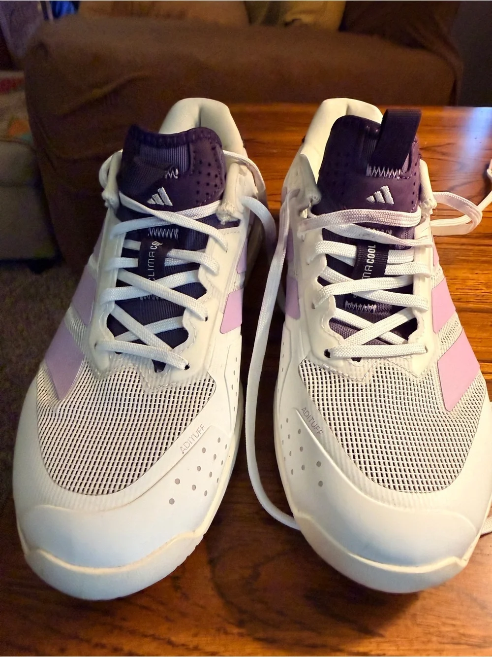 adidas Women's White & Lavender Athletic Sneakers